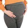 Vertical cotton pregnant women's leggings for autumn and winter, with added fleece and thickened, are a new type of one-piece cotton pants for foot support and abdomen. Women's outerwear for pregnant women Item Picture